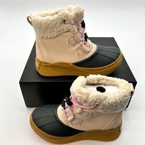 SOREL Youth Waterproof Boots Size 3 Kids Out N About IV Chillz Pink Suede NEW